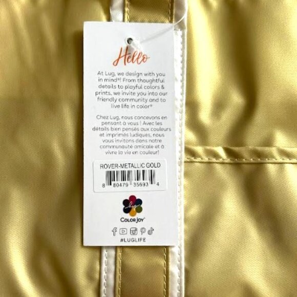 Lug Rover X-Large Carry-All Tote Metallic Gold with North Star Cream Interior - Picture 15 of 15